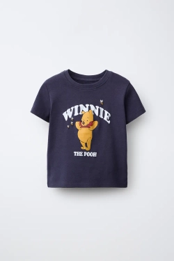ZARA ФУТБОЛКА С ПРИНТОМ WINNIE THE POOH © T, СИНИЙ
