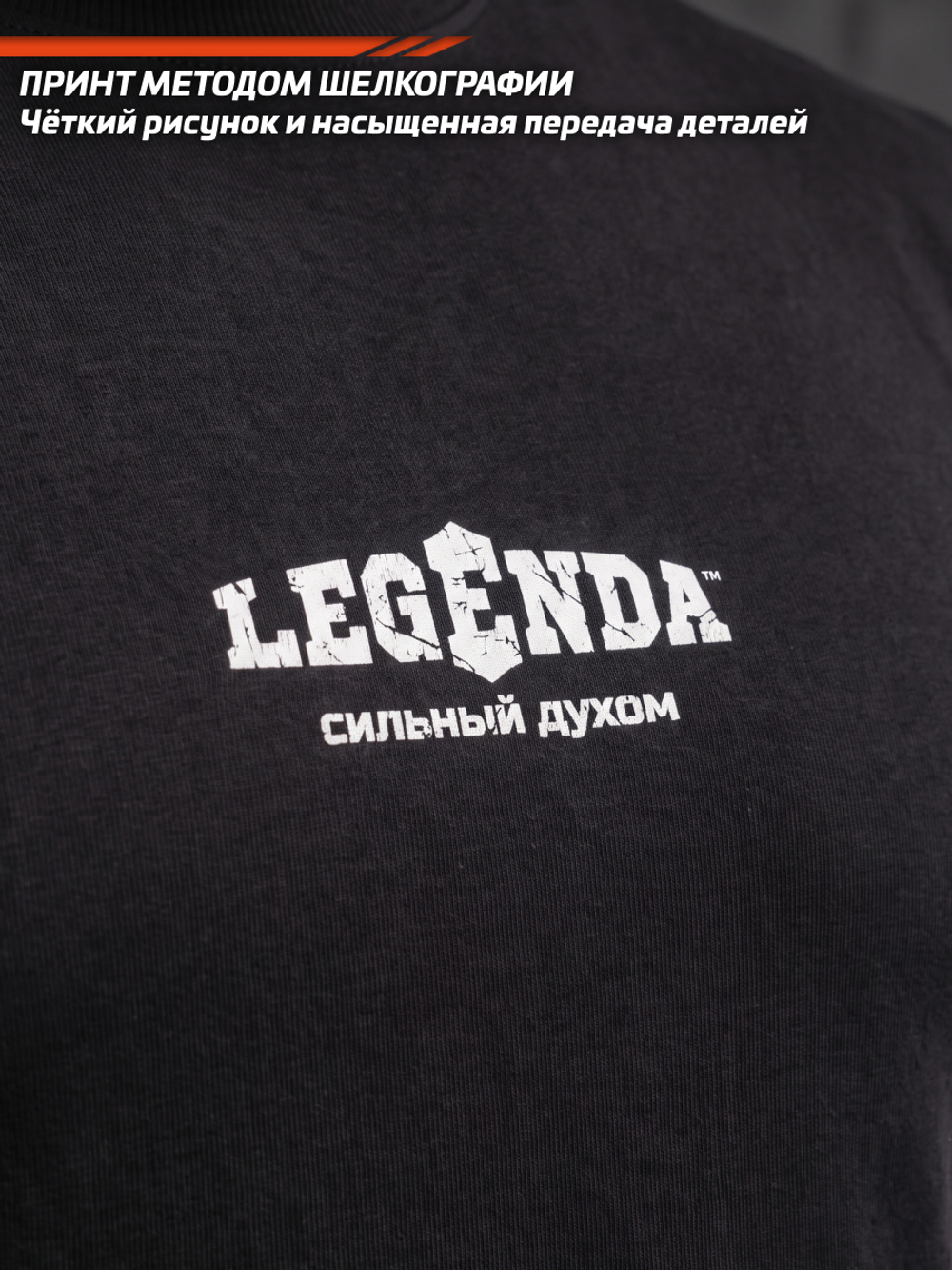 Футболка хлопковая мужская LEGENDA Щит и Меч черная