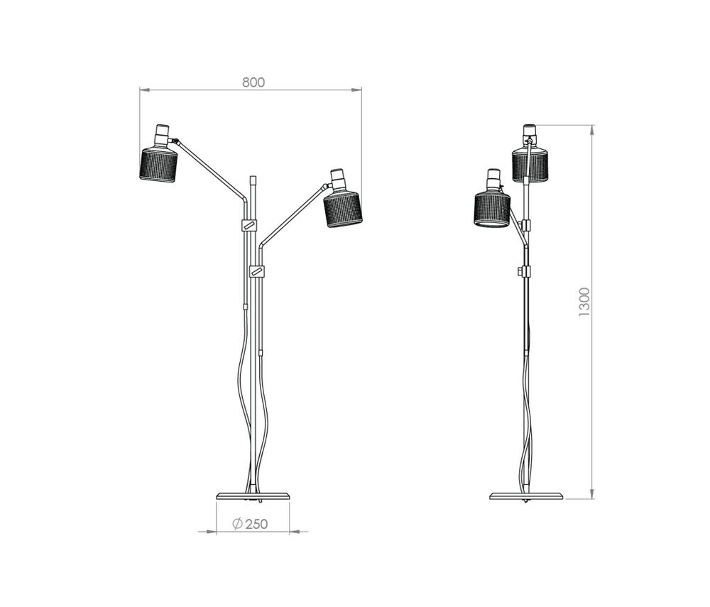 торшер Bert Frank Riddle Floor Lamp Black  & Brass