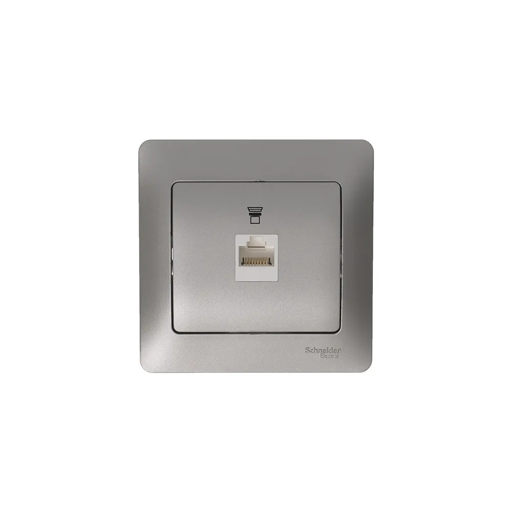 GLOSSA РОЗЕТКА компьютерная RJ45 кат. 5e, механизм, ПЛАТИНА