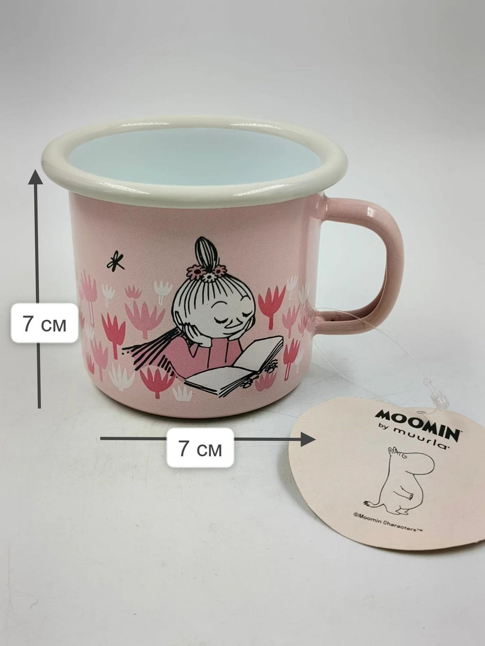 Эмалированная кружка Moomin с изображением Муми-троллей, розовая, 250 мл (из Финляндии)