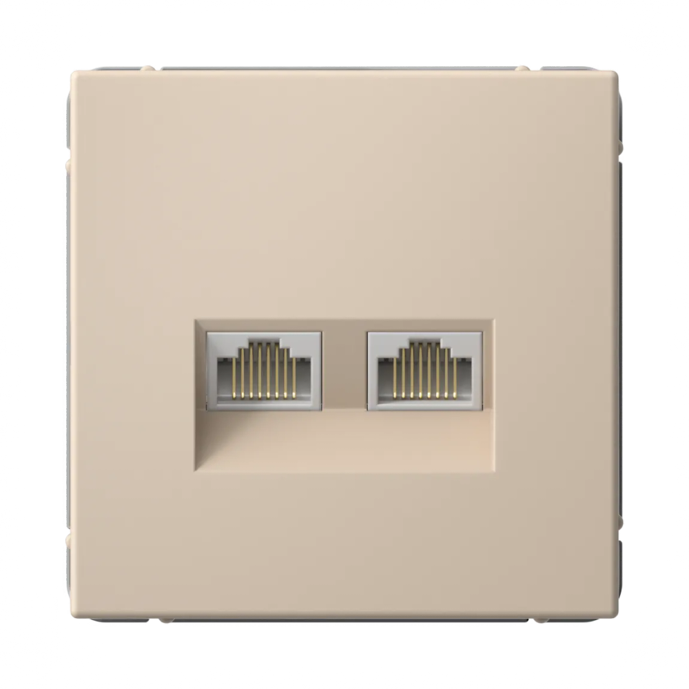 ARTGALLERY РОЗЕТКА двойная компьютерная RJ45+RJ45, кат.6А, механизм, ПЕСОЧНЫЙ