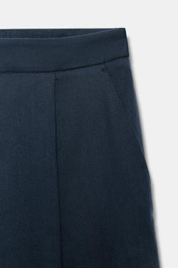 ZARA ПЛИССИРОВАННЫЕ ШОРТЫ — ZW COLLECTION, МОРСКОЙ СИНИЙ