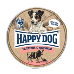 Happy Dog Natur Line консервы для собак паштет (телятина с индейкой) 125 гр