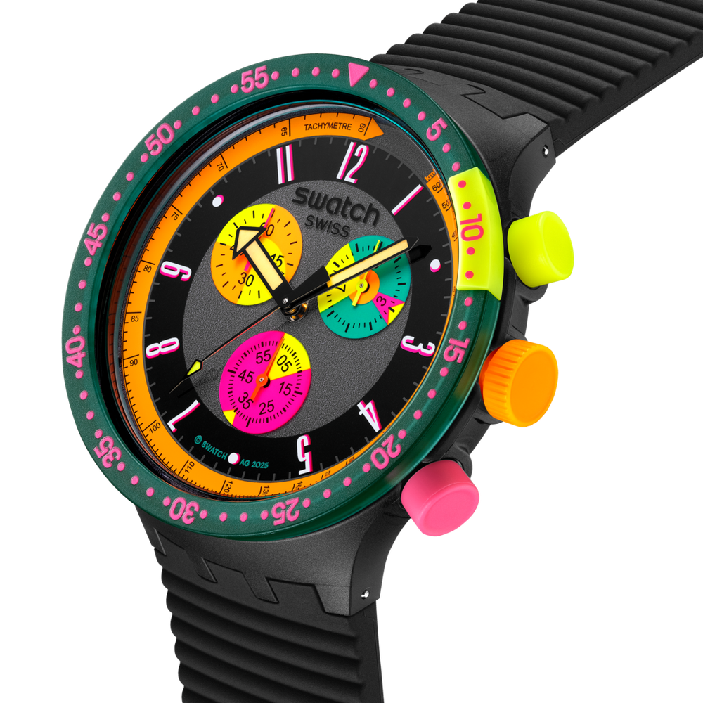 SWATCH NEON SEPPIA Водонепроницаемость (waterproof) 3 бар Диаметр 47,00 мм Механизм: кварцевый - SWATCH