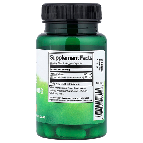 Swanson Vitamins, DHEA и прегненолон, 60 растительных капсул