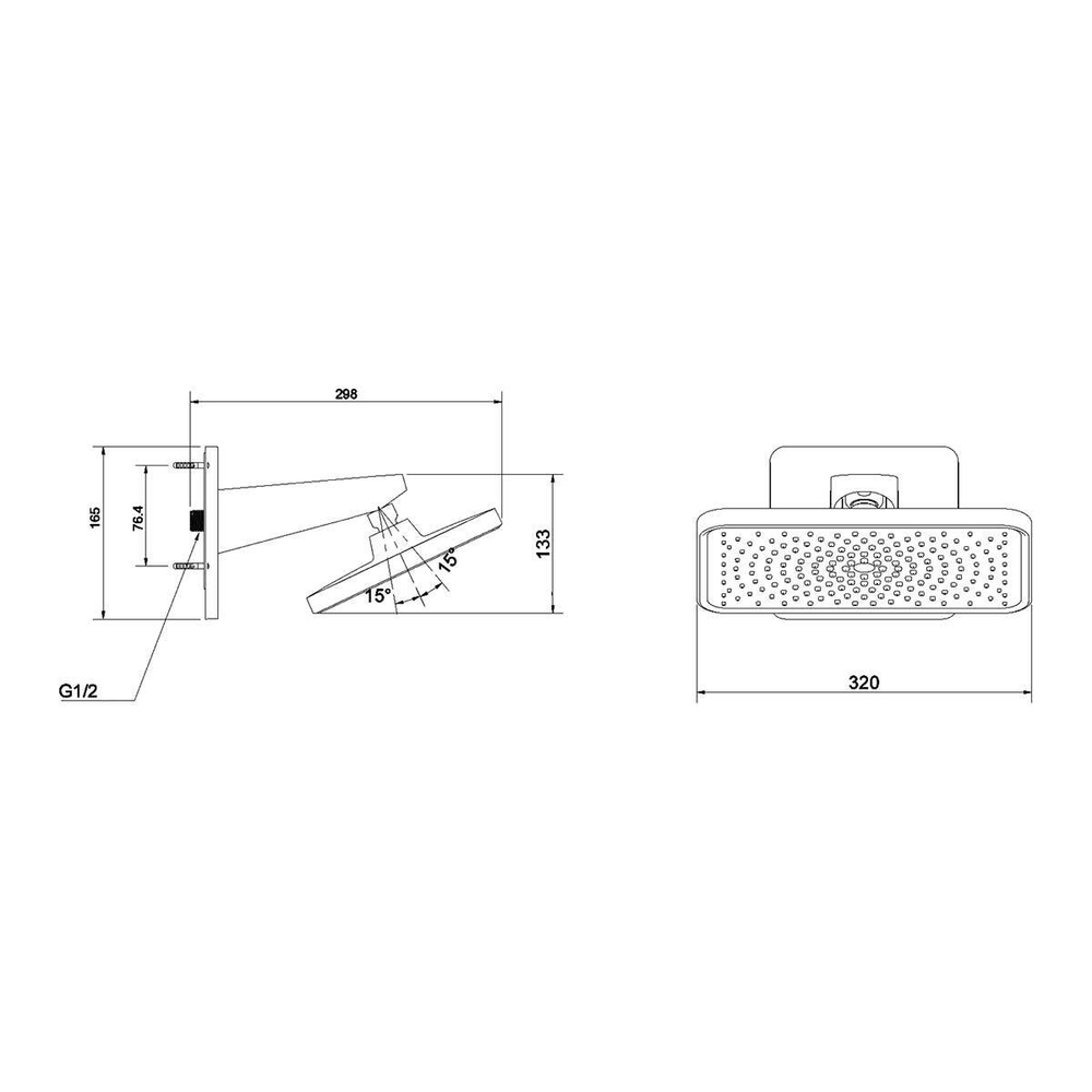 Верхний душ Инспаер (Inspire) VSHD-3I4CCH, хром,