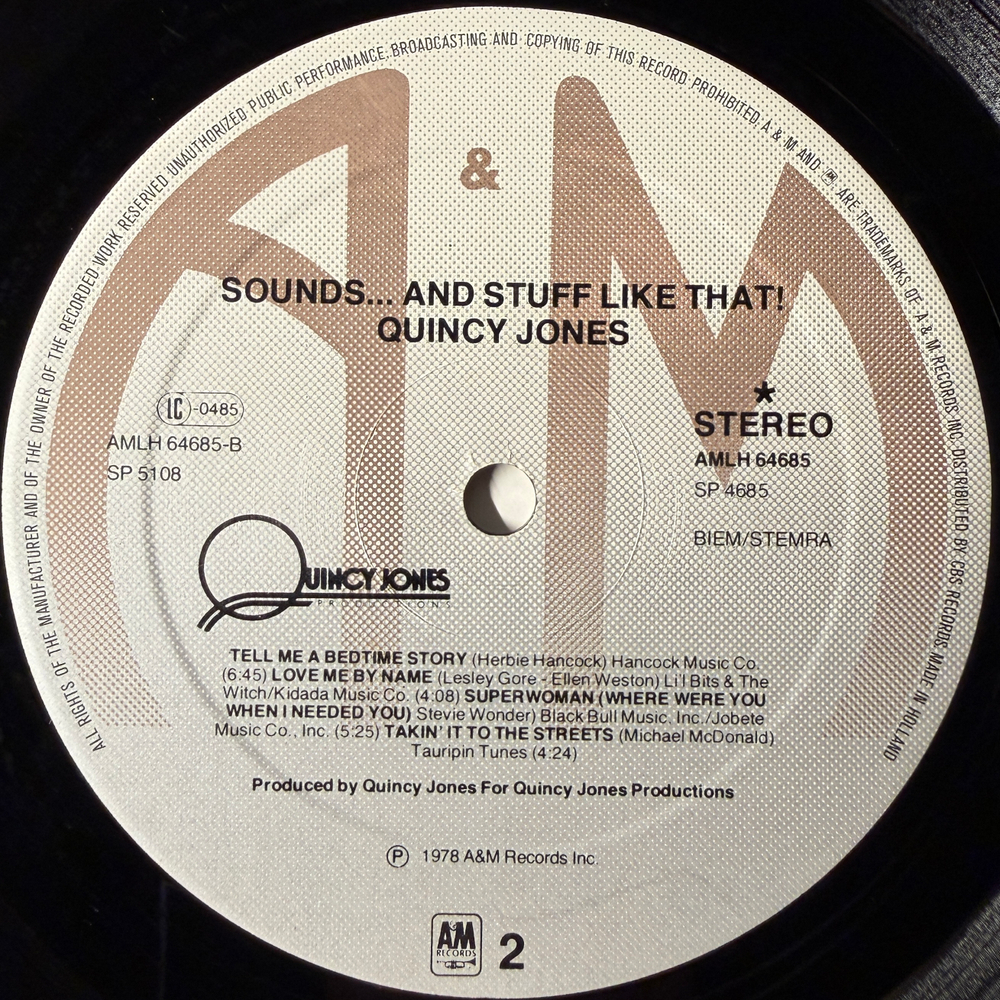 Quincy Jones ‎– Sounds ... And Stuff Like That!! (Голландия 1978г.)