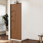 Душевая перегородка Vincea Волк-Ин (Walk-In) VSW-1HWS100GSB, 1000*2000, черный матовый, стекло янтарь