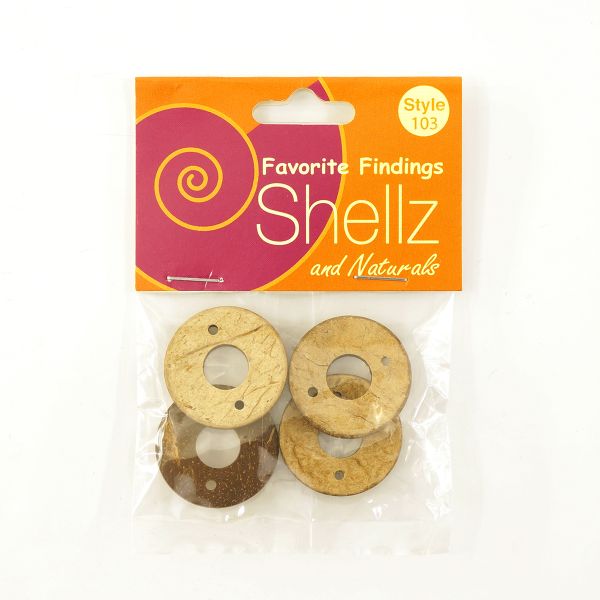 Пуговицы кокос 2 прокола, Shellz & Natural Coconut Ring, 4 шт, Blumenthal Lansing