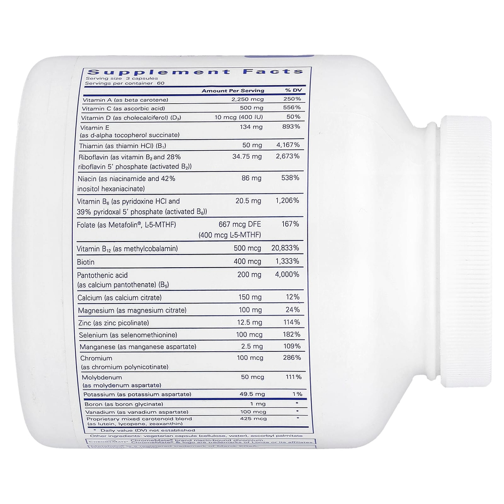 Pure Encapsulations, Nutrient 950® без меди, железа и йода, 180 капсул
