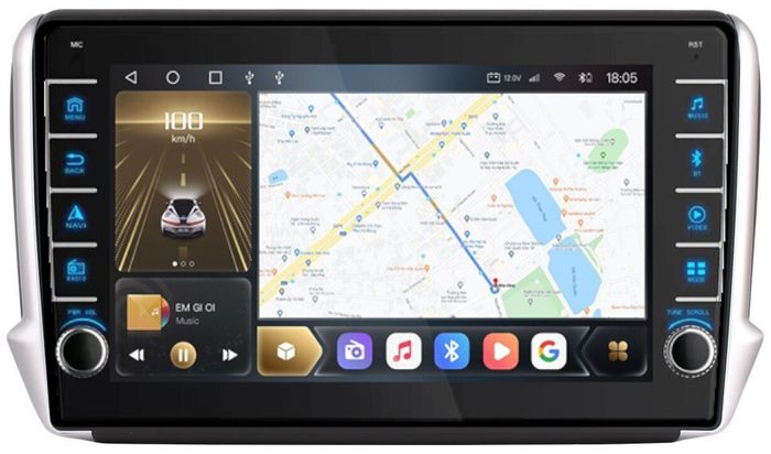 Магнитола для Peugeot 208/2008 2013-2019 - Kuberg OL-1964 (кнопки и крутилки), Android 12, Быстрая, CarPlay, 4G SIM-слот
