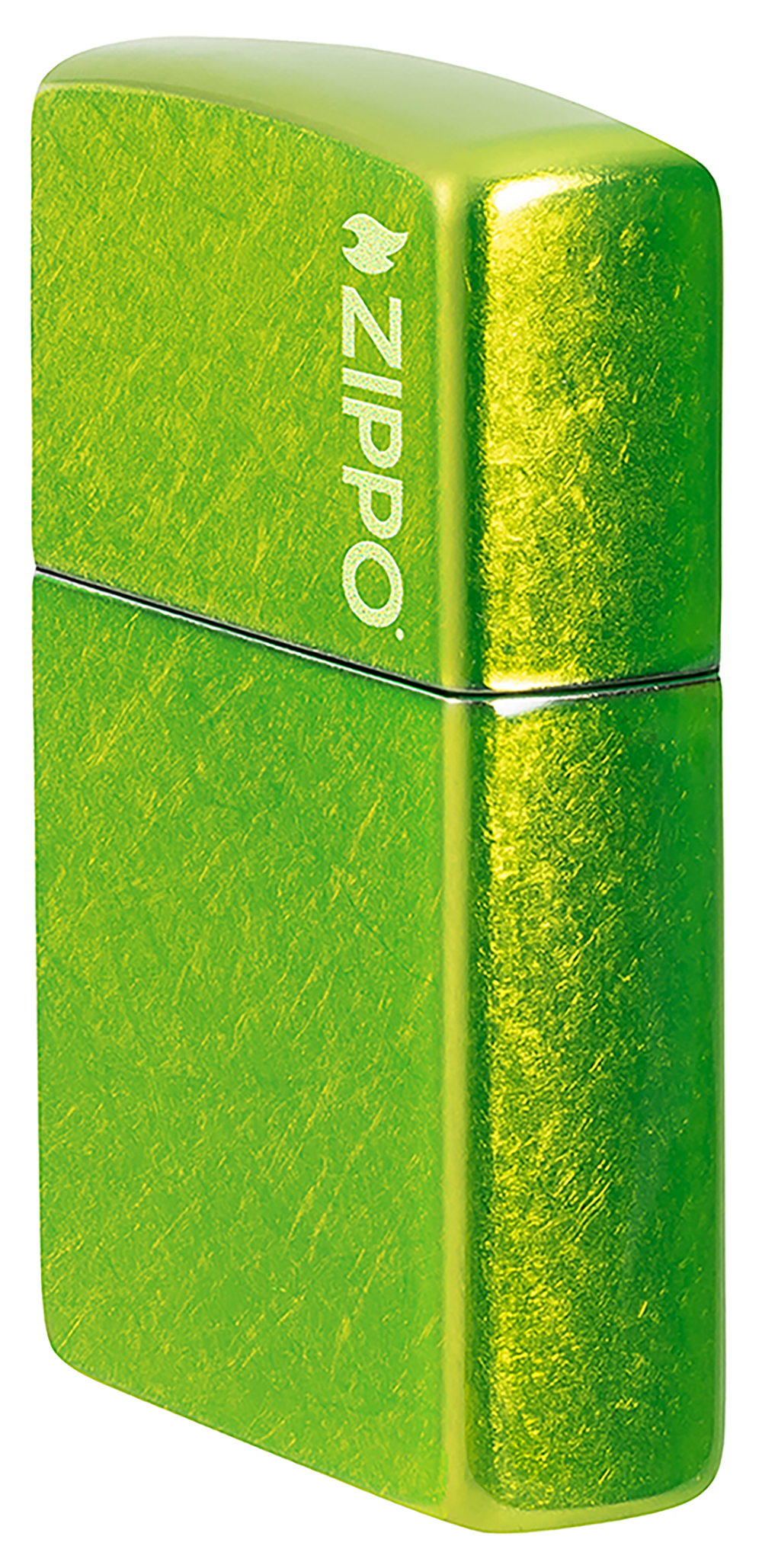 Зажигалка ZIPPO Logo с покрытием Lurid, латунь/сталь, зеленая, глянцевая, 38x13x57 мм, шт