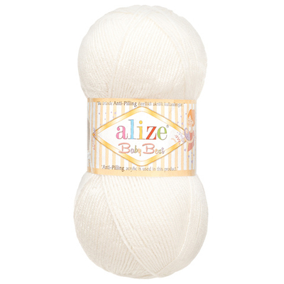 Пряжа Alize (Ализе) Baby Best / уп.5 мот. по 100 г, 240м, 055 белый A