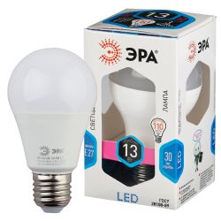 Лампа светодиодная ЭРА STD LED A60-13W-840-E27 13Вт груша нейтральный белый свет Е27 | Лампы cветодиодные Груша (A)