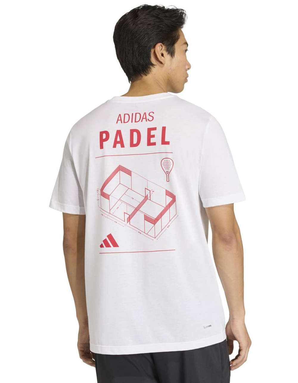 Мужская теннисная футболка Adidas Padel Category Graphic - white/red