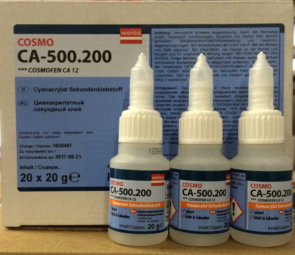 Цианакрилатный секундный клей Cosmofen CA-500.200 (20гр)