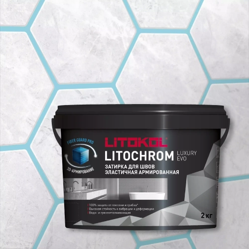 Затирка швов цементная Litokol Litochrom 1-6 Luxury Evo LLE.375 Турмалин, ведро 2 кг