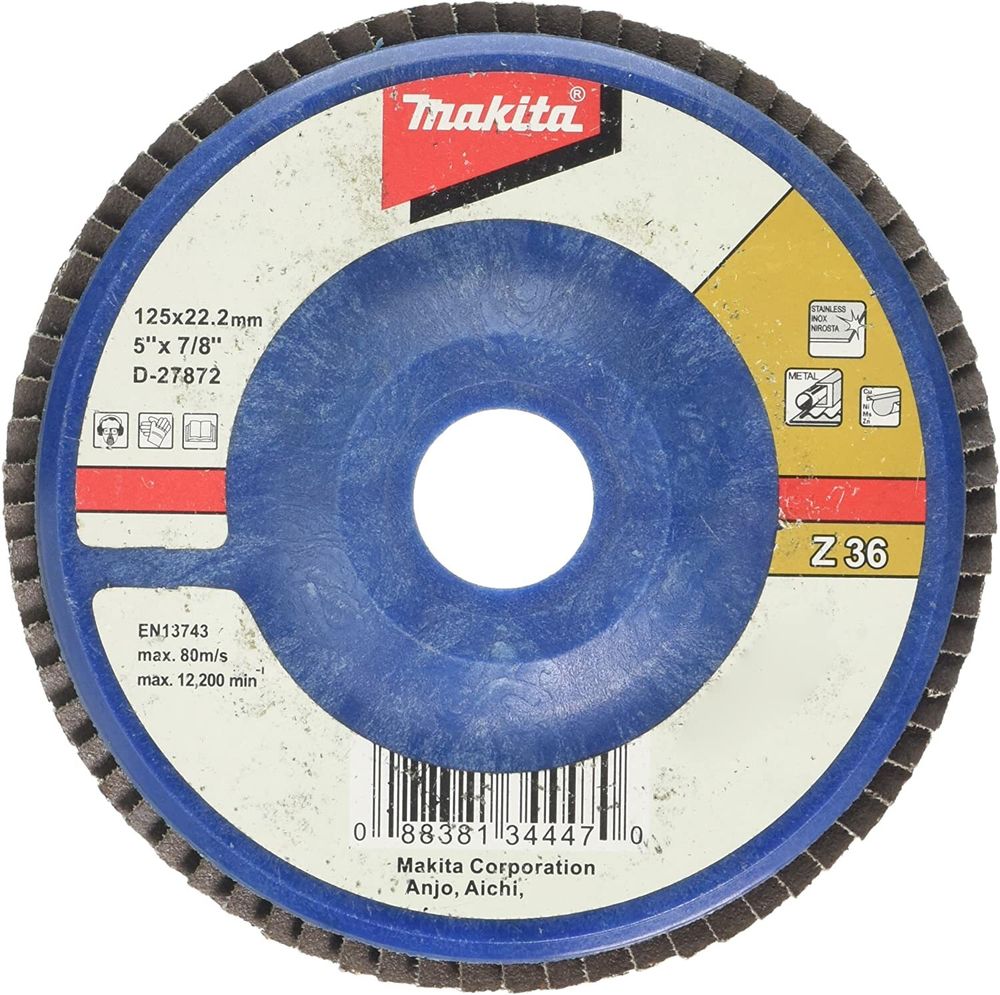 Упаковка лепестковых шлифовальных дисков Makita D-27872, Z36, 125 мм, 10шт Упаковка лепестковых шлифовальных дисков Makita D-27872, Z36, 125 мм, 10шт