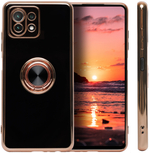 Стильный глянцевый чехол для XIAOMI MI 11 LITE 4G / 5G /NE с кольцом-подставкой и бархатной подкладкой