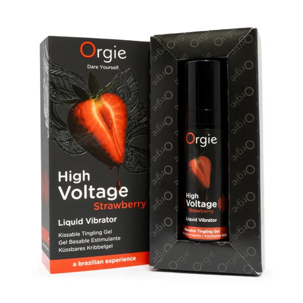 Orgie High Voltage Strawberry - Жидкий вибратор с усиленным эффектом, клубничный вкус, 15 мл