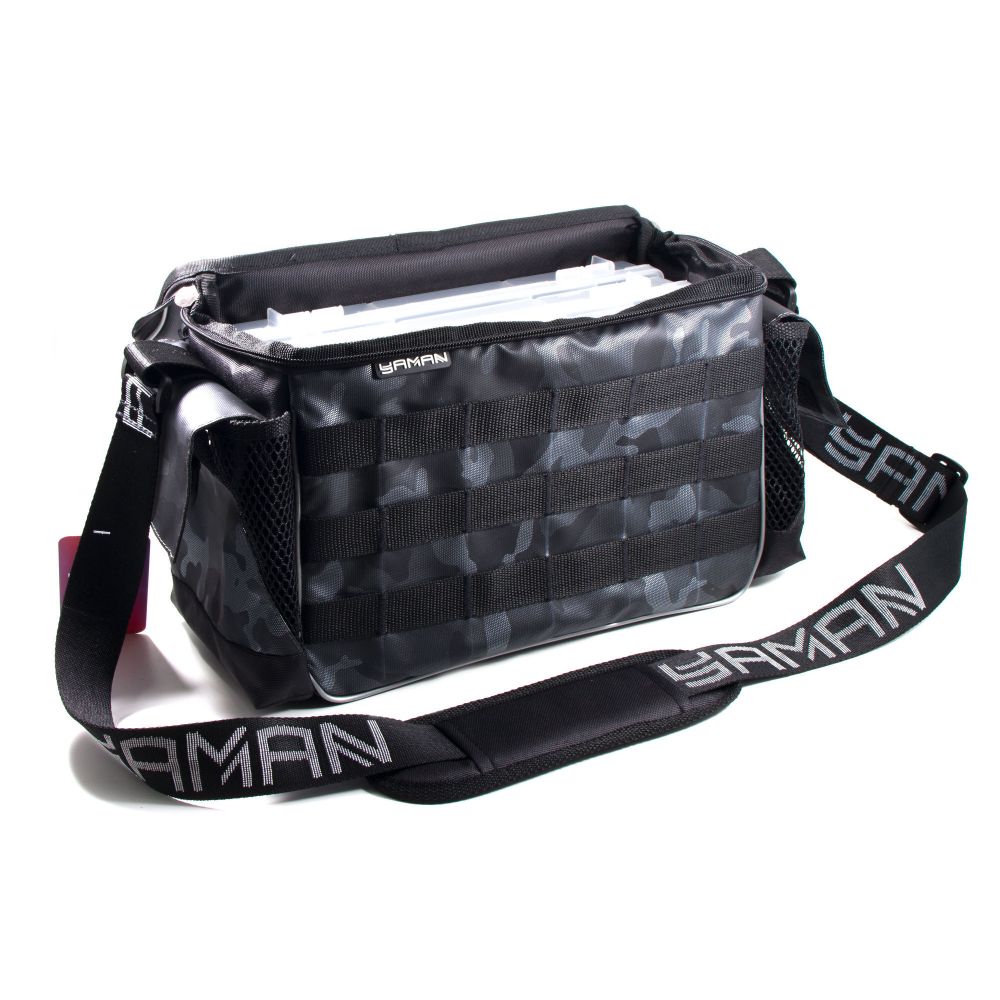Сумка рыболовная "Yaman" Base Lure Bag L, 36х22х15 см, цв. серый камуфляж + 3 коробки LUNO 20/2/