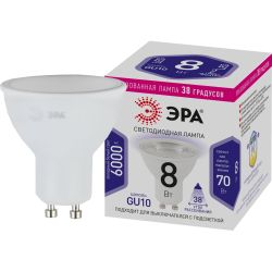Лампа светодиодная ЭРА STD LED Lense MR16-8W-860-GU10 8Вт линзованная софит холодный белый свет GU10 | Софиты линзованные (MR) STD