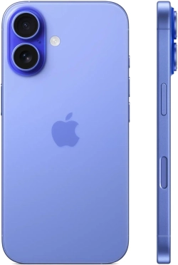Смартфон Apple A3287 iPhone 16 256Gb ультрамарин моноблок 3G 4G 1Sim 6.1" 1179x2556 iOS 18 48Mpix 802.11 a/b/g/n/ac/ax/be NFC GPS Protect
