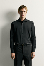 РУБАШКА REGULAR FIT ИЗ РЕЛЬЕФНОЙ ТКАНИ — ZARA · 7545/500