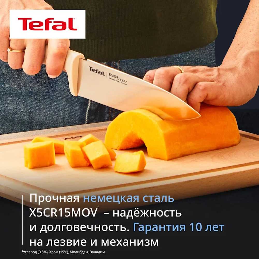 Шеф-нож с чехлом Tefal EverSharp Daily K3292S04
