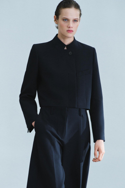 ZARA БРЮКИ BALLOON ZW COLLECTION, МОРСКОЙ СИНИЙ