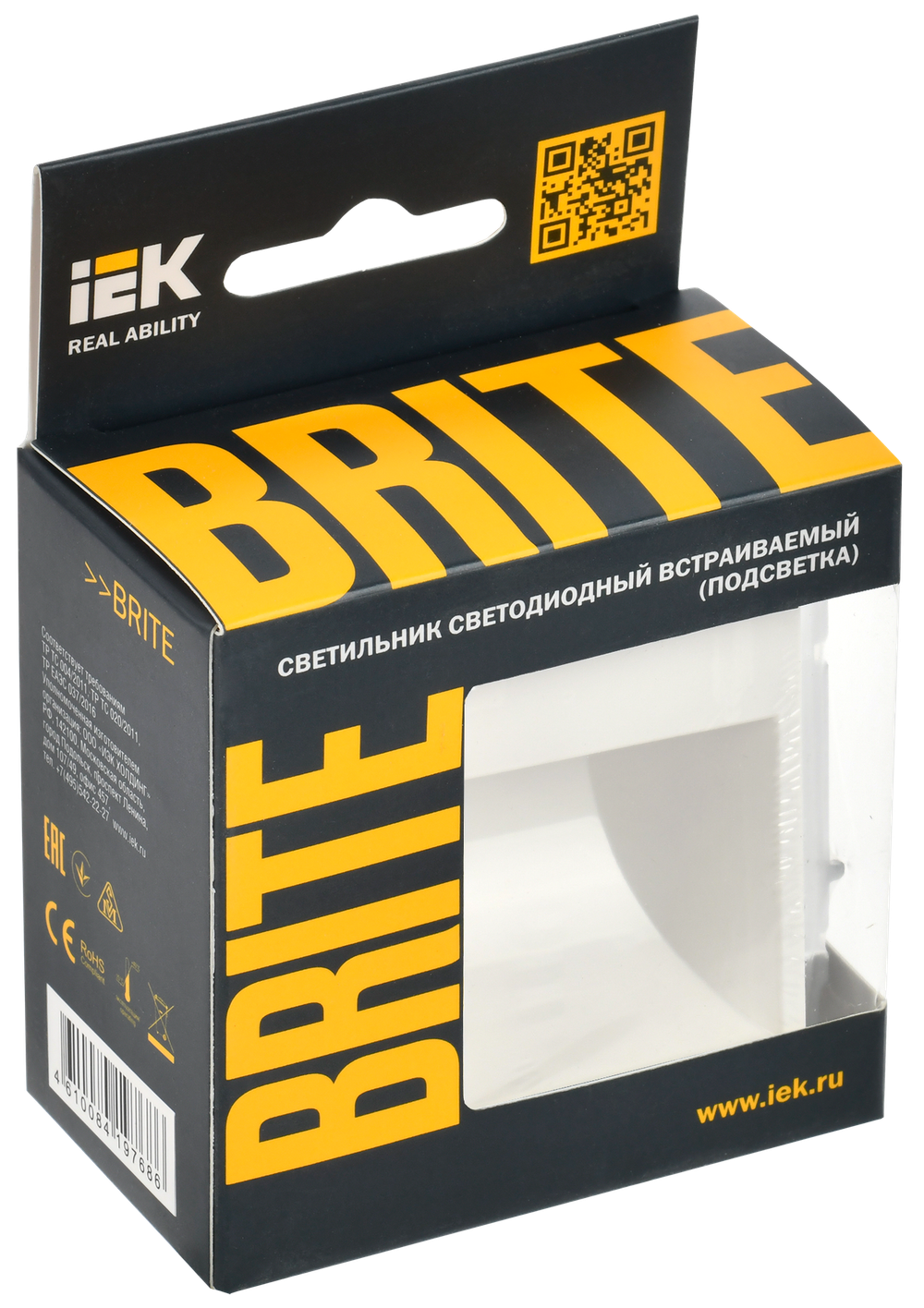 BRITE Подсветка светодиодная встраиваемая ПЛ20-БрБ белый IEK