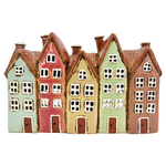 Подсвечник "Улица домиков" Clayre & Eef 26x9x17см