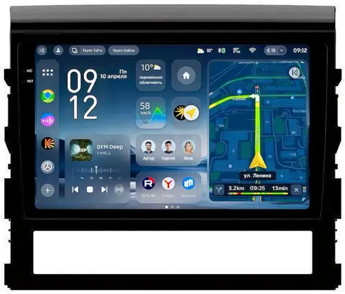 Магнитола для Toyota Land Cruiser 200 2015-2021 (без JBL) - Teyes CC4-PRO монитор 9.5" 2K QLED на Android 13, Быстрейшая, Snapdragon 778G, ИИ, CarPlay, DSP, 4G SIM-слот