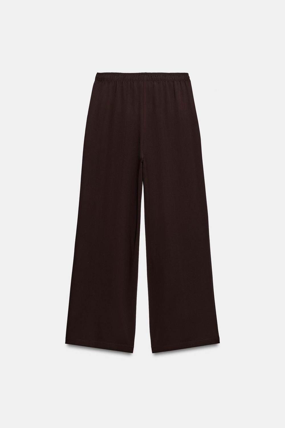 ZARA ШИРОКИЕ БРЮКИ С ЭЛАСТИЧНЫМ ПОЯСОМ, КОРИЧНЕВЫЙ
