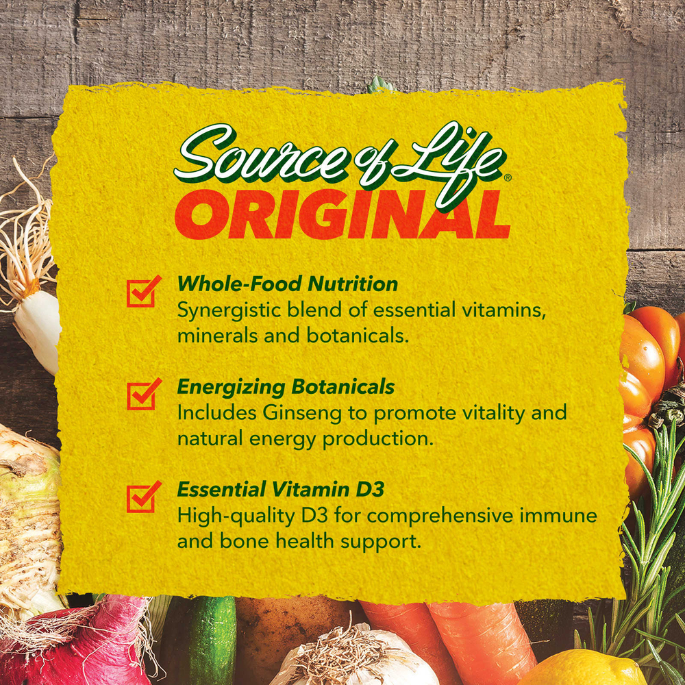 NaturesPlus, Source of Life®, оригинальные таблетки, добавка с мультивитаминами и минералами, 180 таблеток