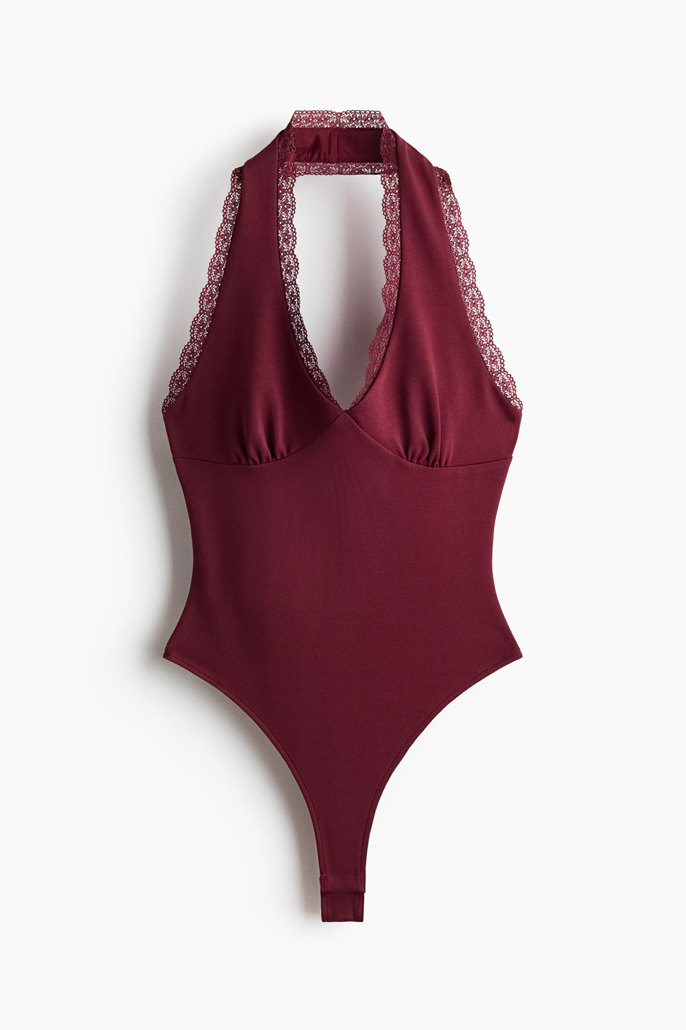 Боди с кружевной лентой и бретелью через шею - H&M