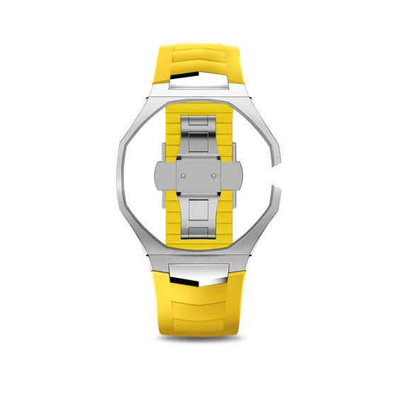 Корпус для часов POP-Swatch x AP - Розовый и Жёлтый - Комплект из 2 ремешков