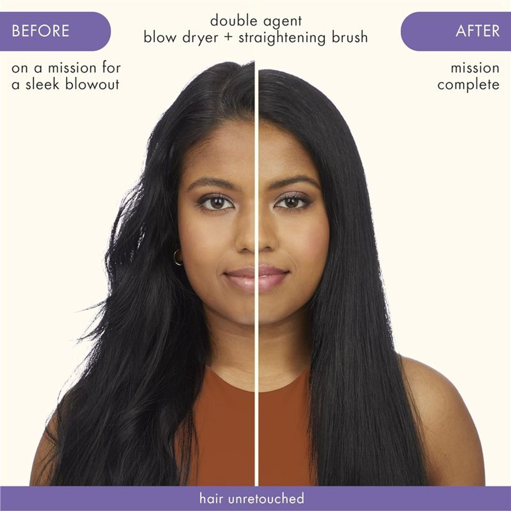 Amika Фен-щетка для волос Double Agent 2-In-1 Straightening Blow Dry