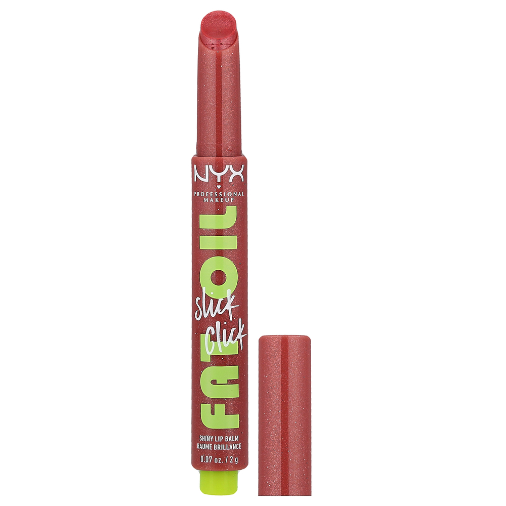NYX Professional Makeup, Fat Oil Slick Click, блестящий бальзам для губ, 03 фильтр не нужен, 2 г (0,07 унции)