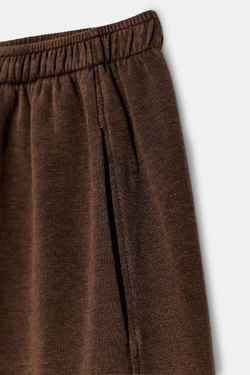 ZARA БРЮКИ ИЗ ТКАНИ ИНТЕРЛОК С ЭФФЕКТОМ ПОТЕРТОСТИ, КОРИЧНЕВЫЙ