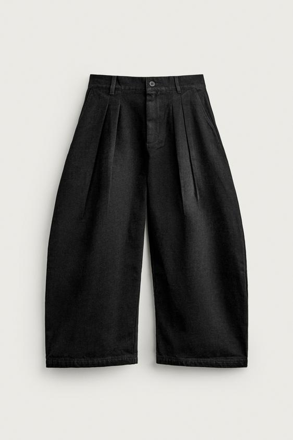 ZARA ДЖИНСЫ СВОБОДНОГО КРОЯ С НАЧЕСОМ, ЧЕРНЫЙ