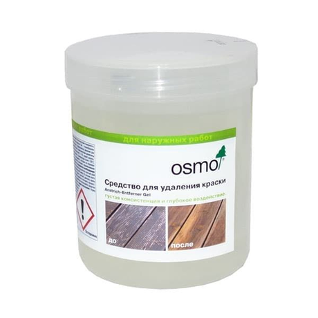 Средство для удаления краски OSMO Anstrich-Entferner Gel 6611 0,5 л для наружных работ, для удаления старых покрытий и лазурей на масляной основе 13900142