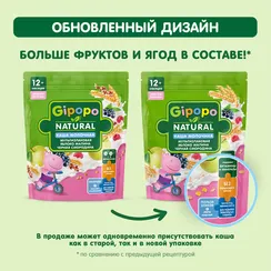 Каша Gipopo молочная мультизлаковая яблоко малина черная смородина 200г с 12 месяцев