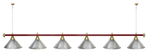 Лампа STARTBILLIARDS 6 пл. (плафоны зеленые,штанга золотая,фурнитура золото)