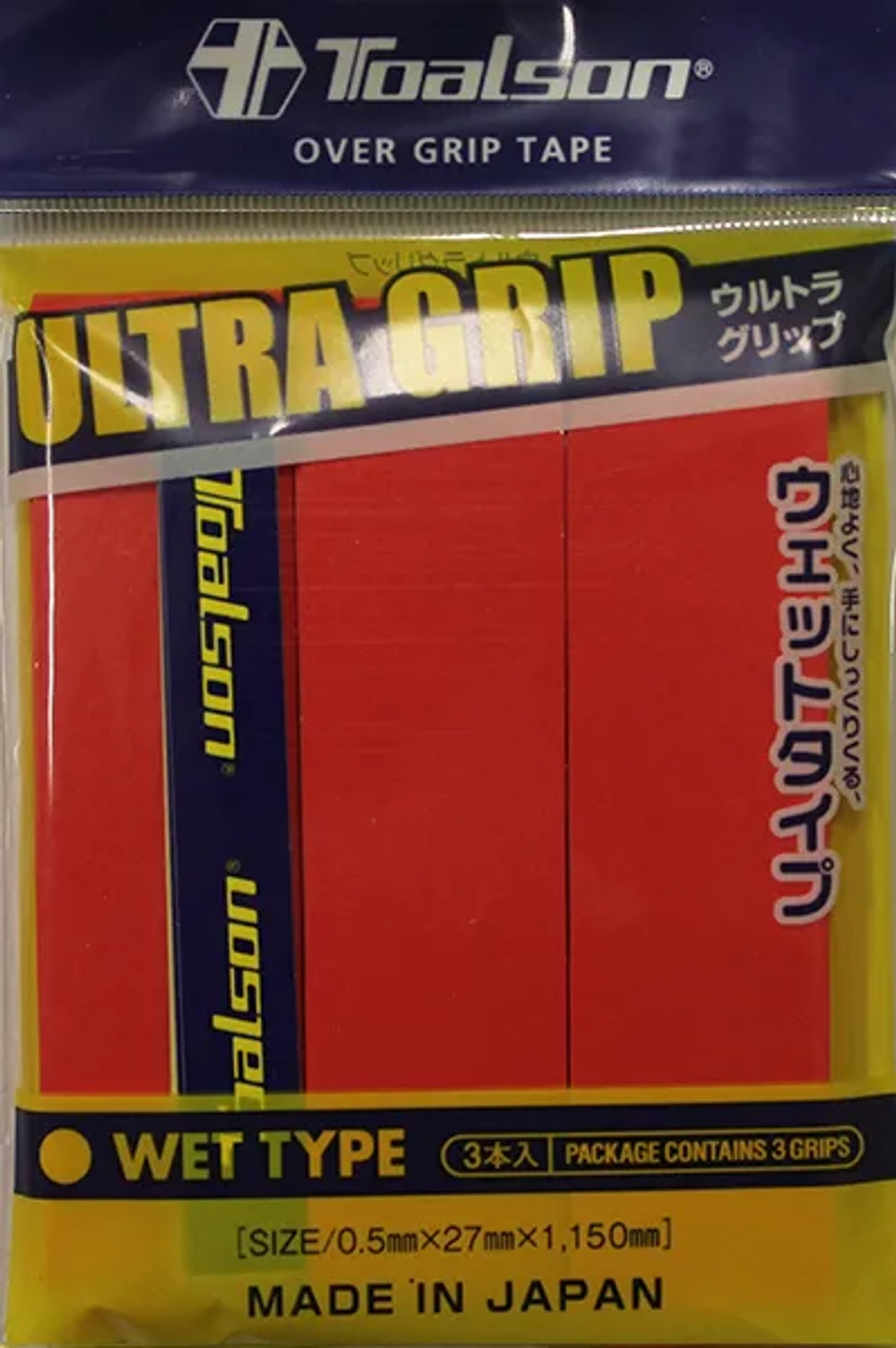 Теннисные намотки Toalson UltraGrip 3P - neo red