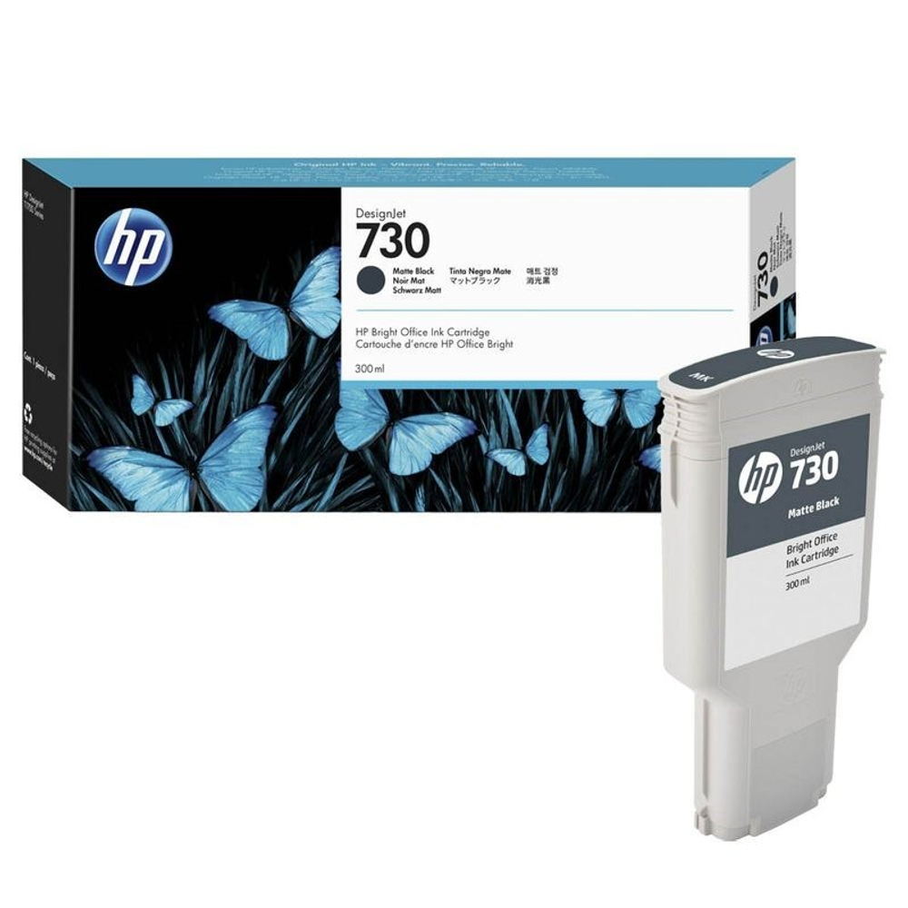 Картридж HP 730 (P2V71A) для DesignJet T1600/T2600/T1700 черный матовый (300 мл)