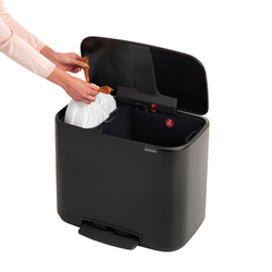 Мусорный бак Bo Pedal Bin 11+23л Brabantia Черный матовый