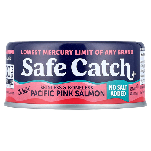 Safe Catch, дикая тихоокеанская горбуша, без кожи и костей, без добавления соли, 142 г