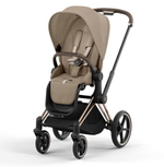 Коляска Cybex Priam IV Rosegold complete и автокресло Cloud G i-Size Lava Grey 3 в 1 Cozy Beige